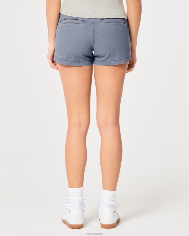 Bottoms Hollister Women Low-Rise Twill Chino Shorts 3\\ 48820478 Blue